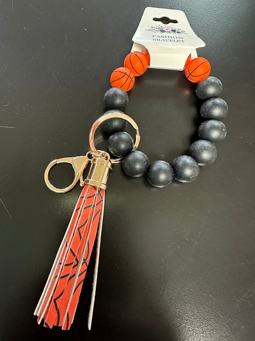 Basketball keychain bracelet