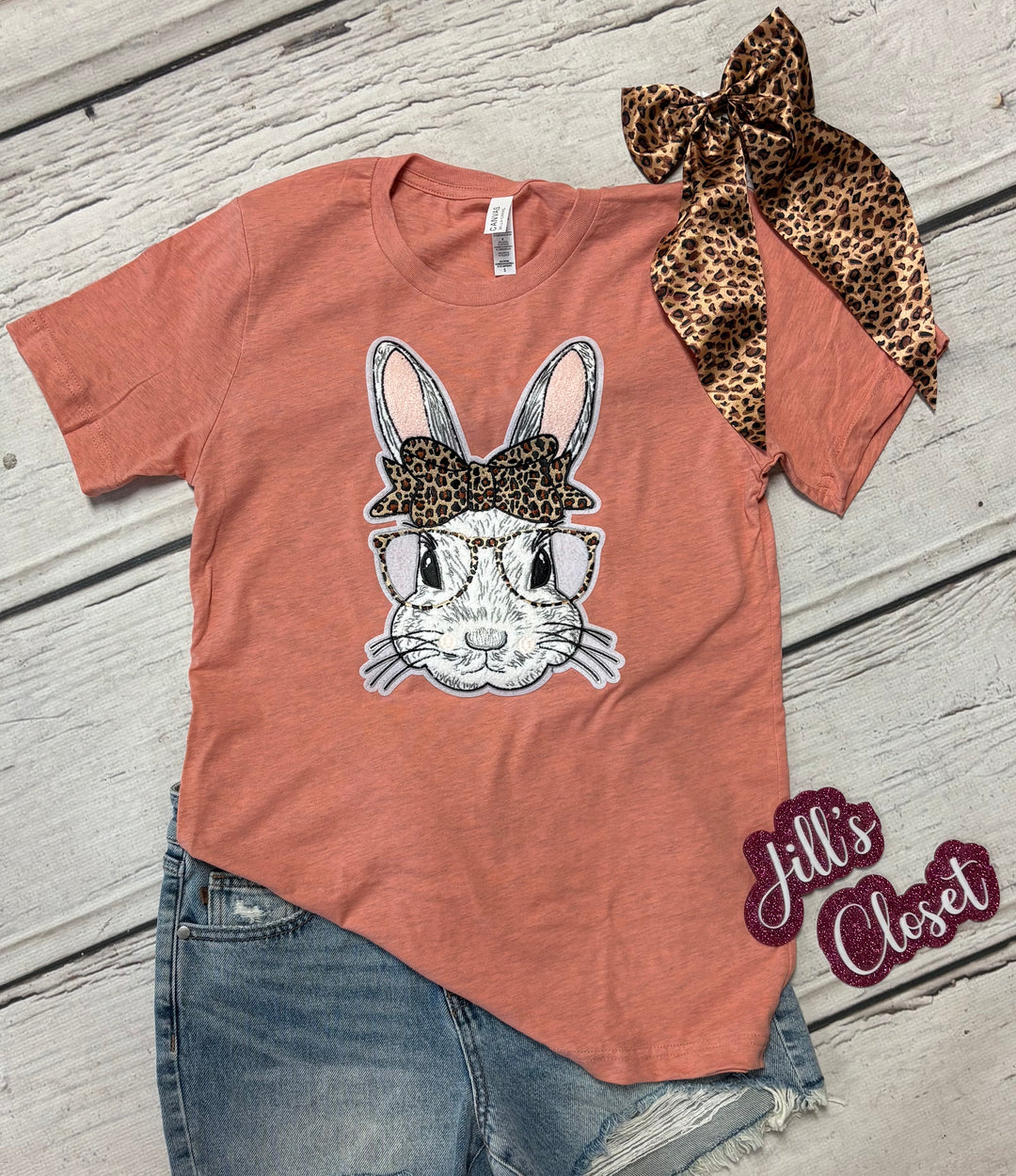 Bonnie Bunny with Leopard Bow tee