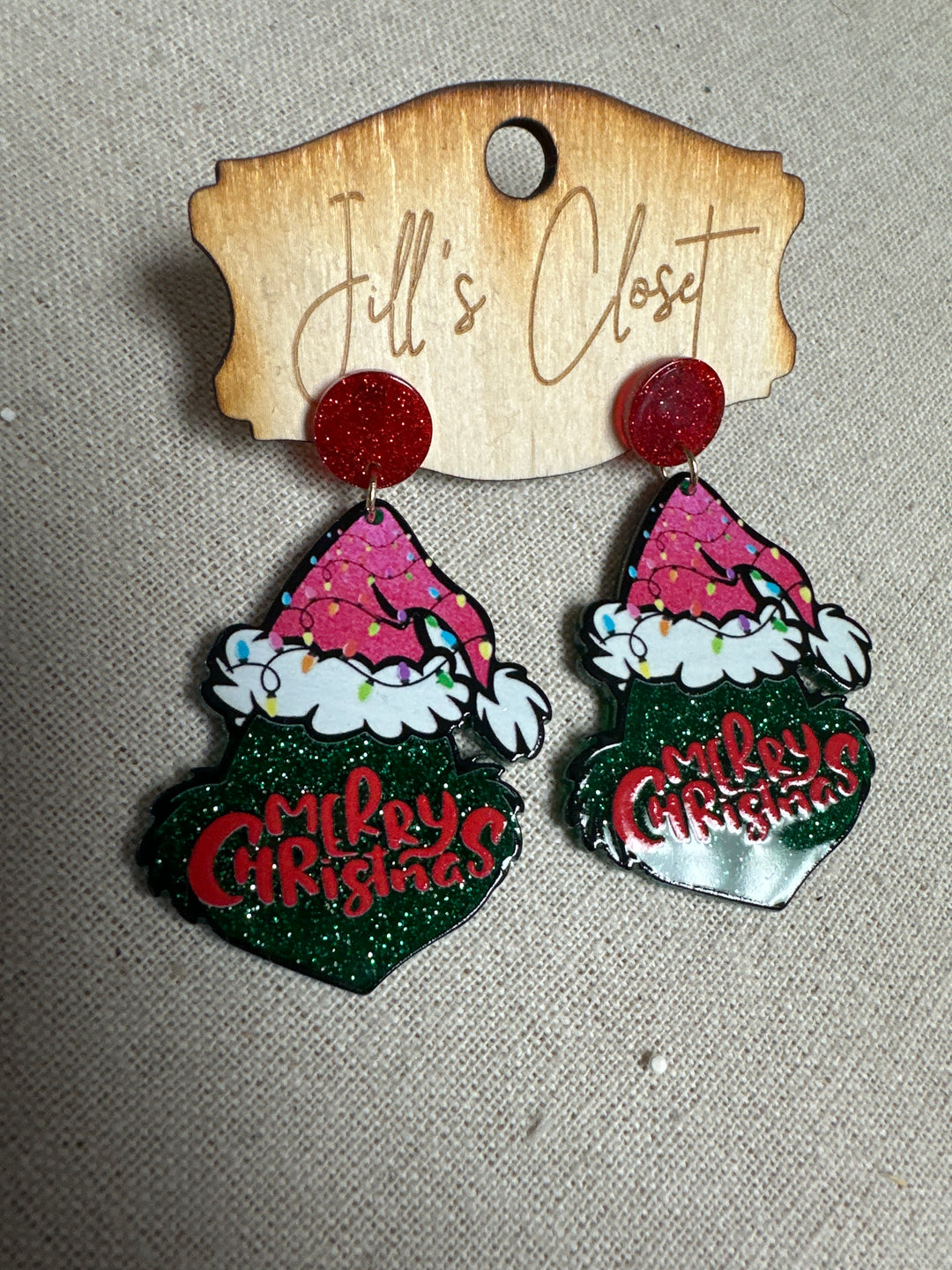 Acrylic Merry Christmas Earrings