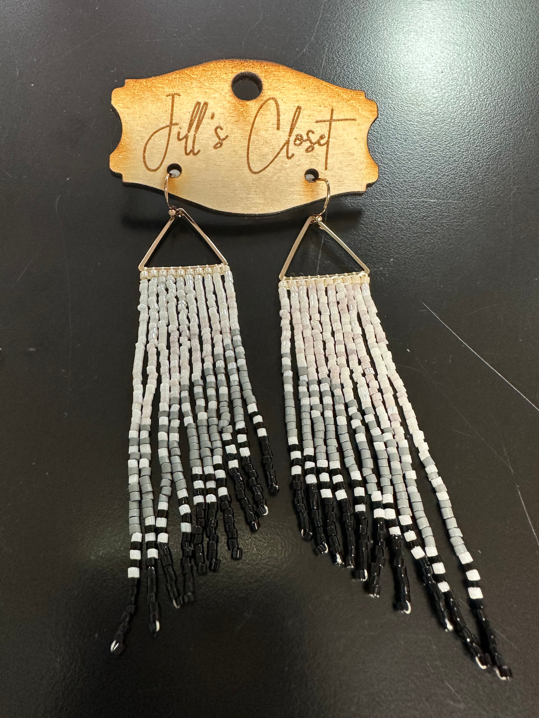 Triangle Beaded Earrings.