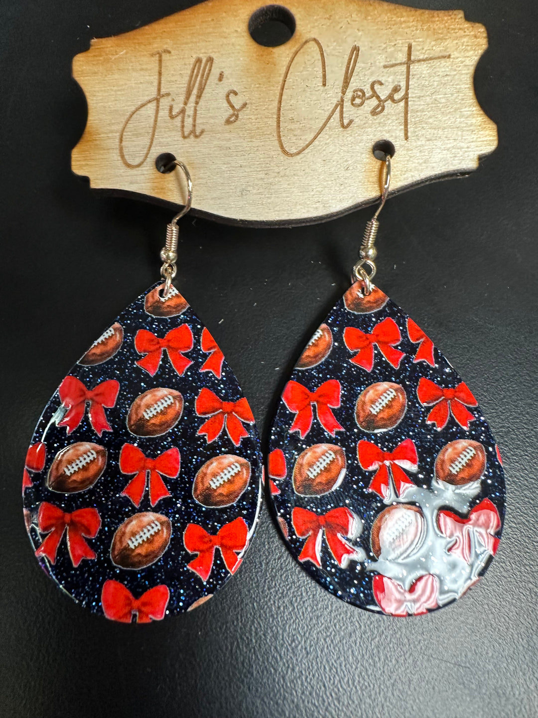 Football Bow Earrings
