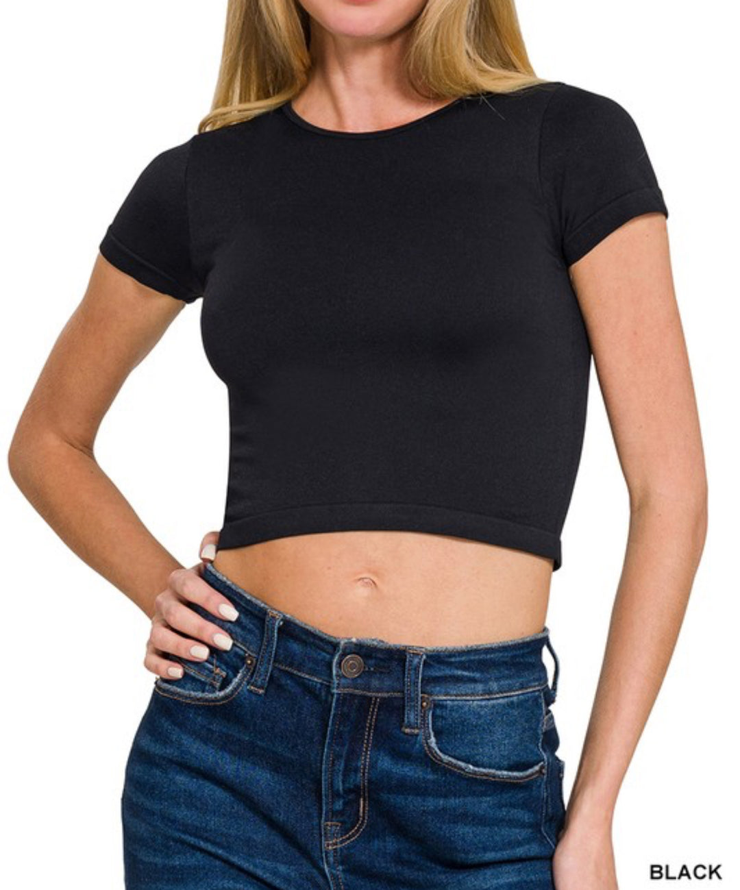 Black Cropped Tee