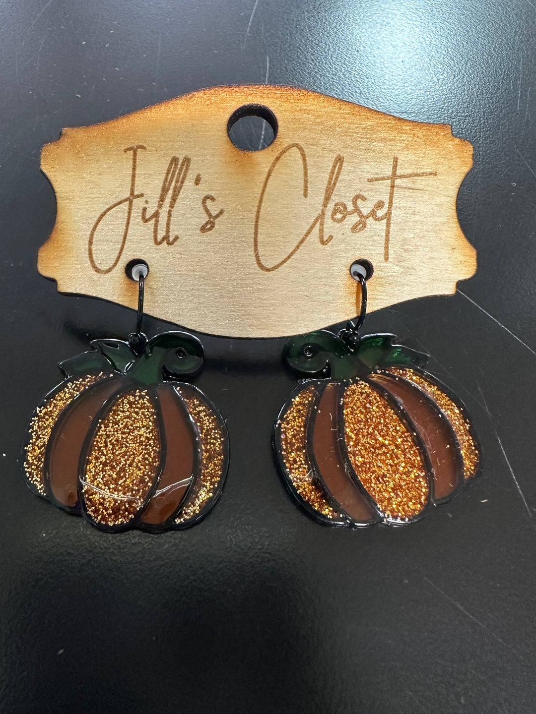 Stained glass Style Pumpkin Earrings