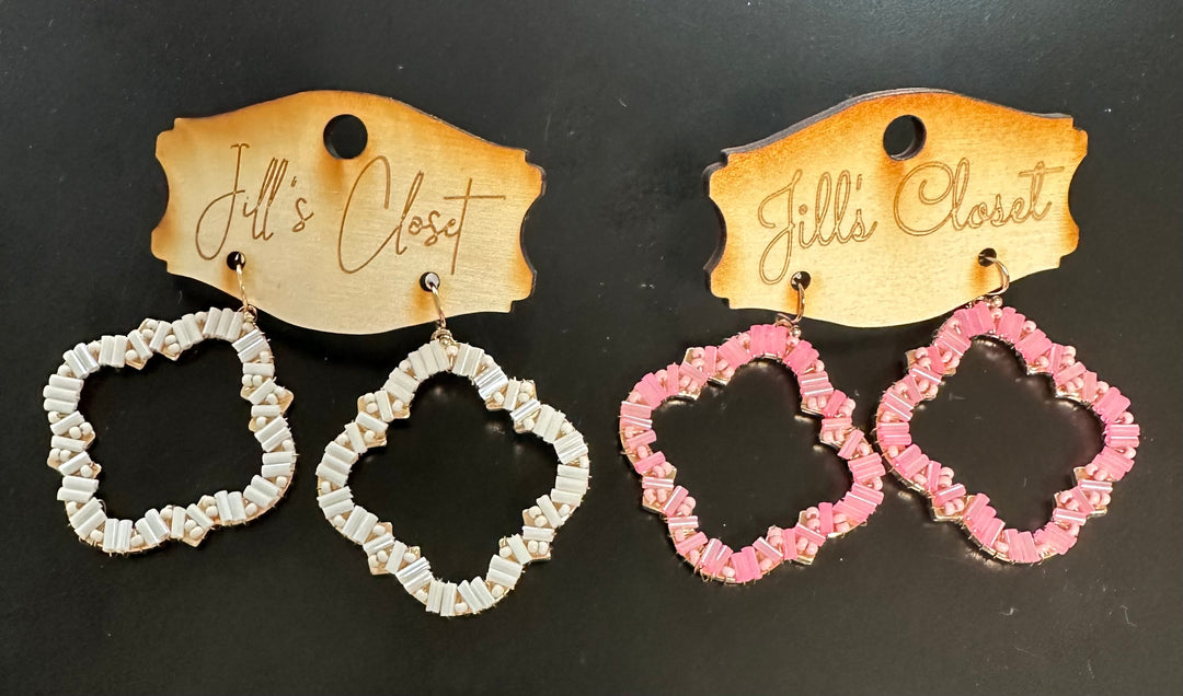 Quatrefoil Beaded Earrings