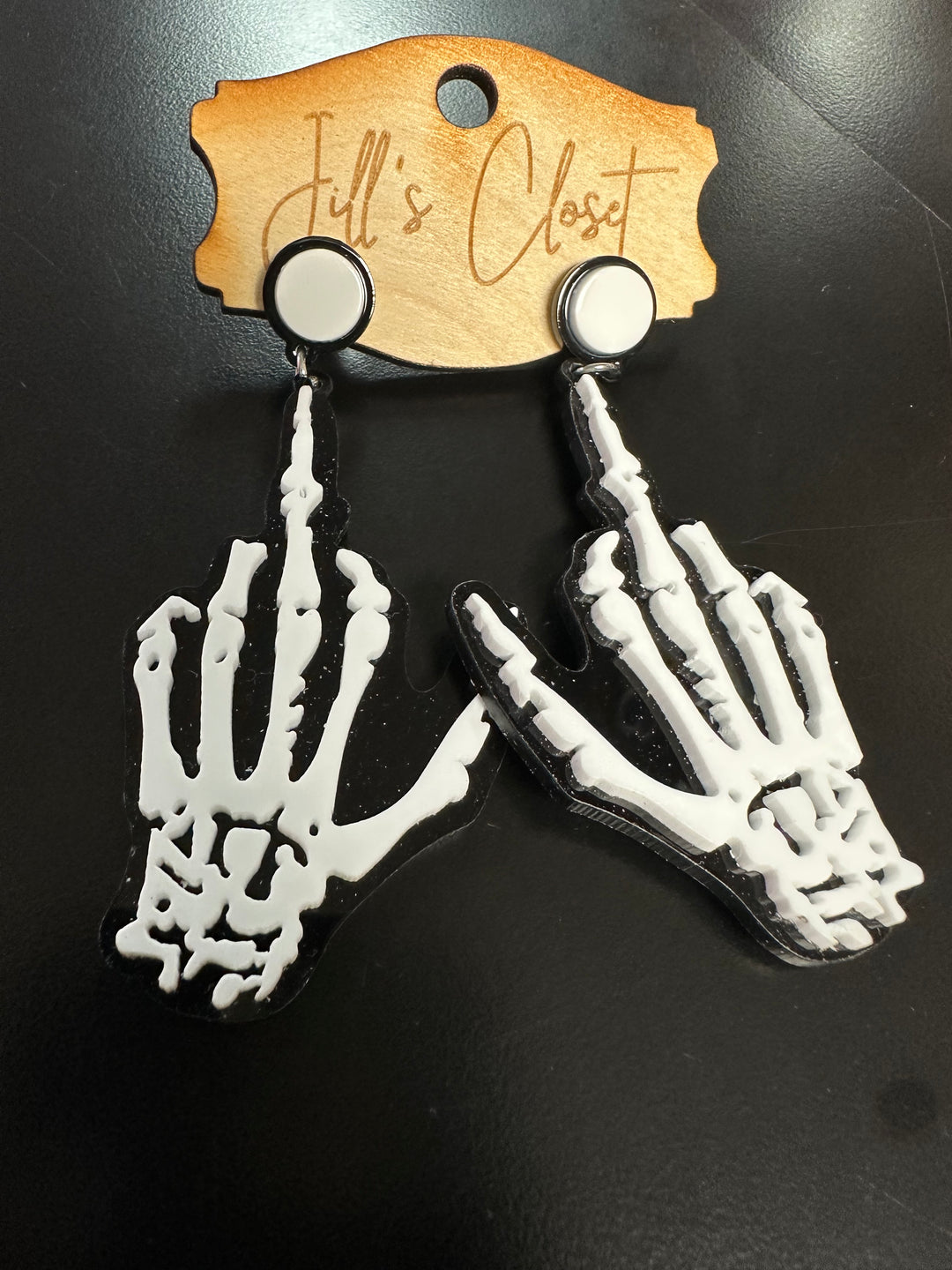 Bony Skeleton Hand Earrings
