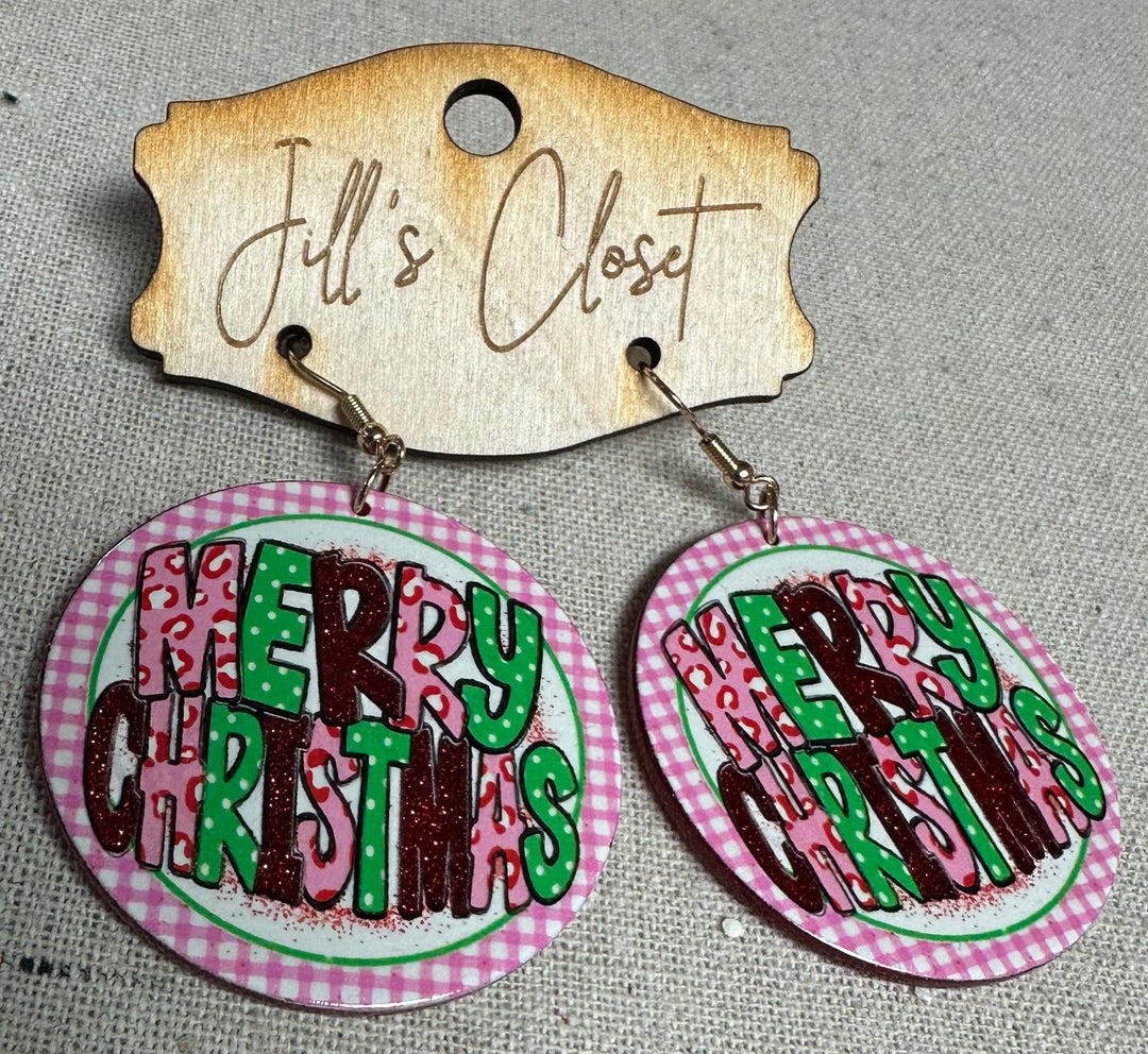 Circle Christmas Earrings