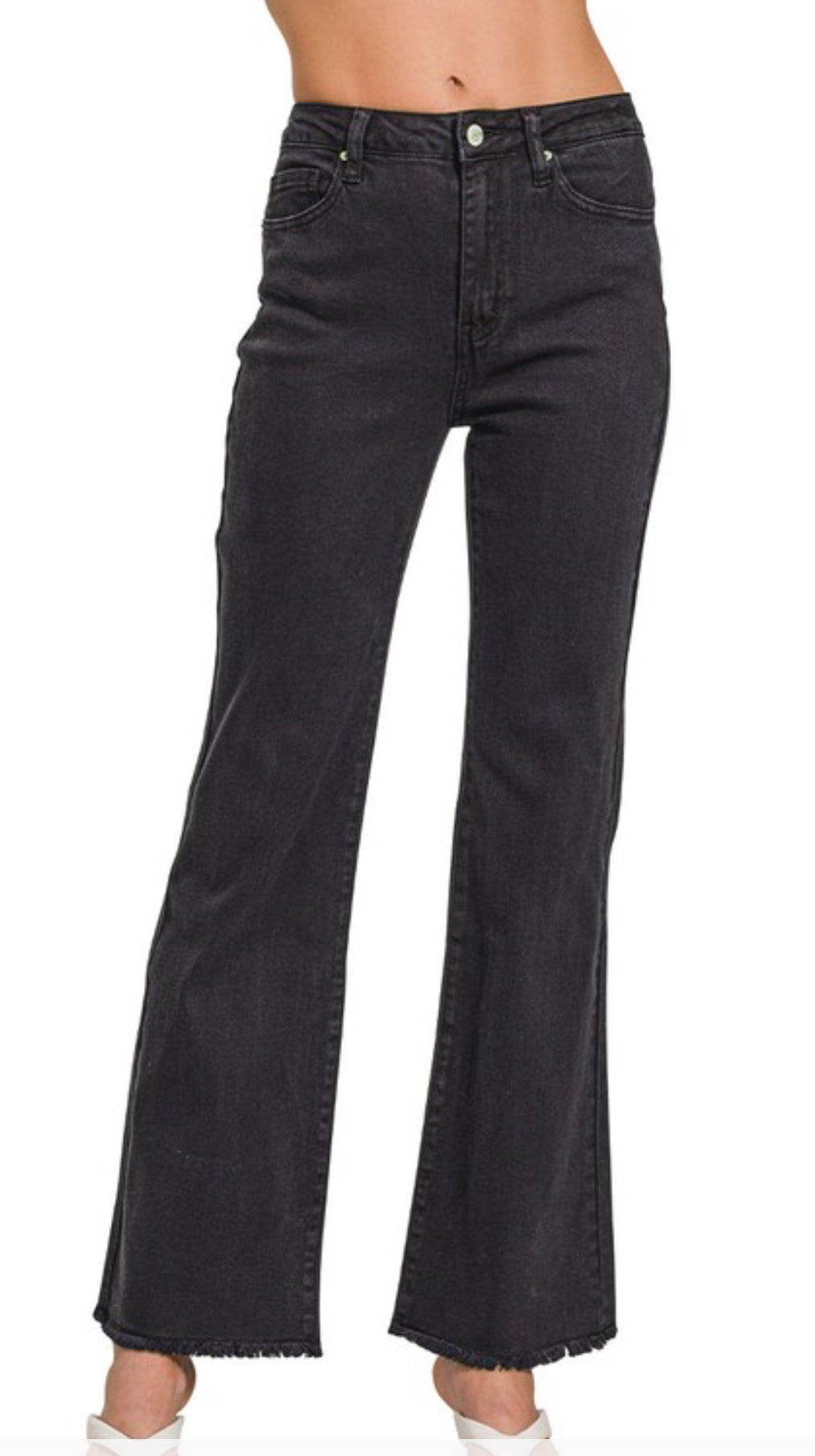 Black Straight Wide Jeans