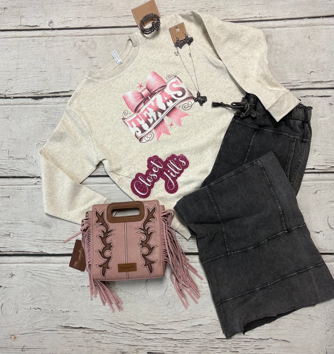 Pink Texas Bow Sweatshirt