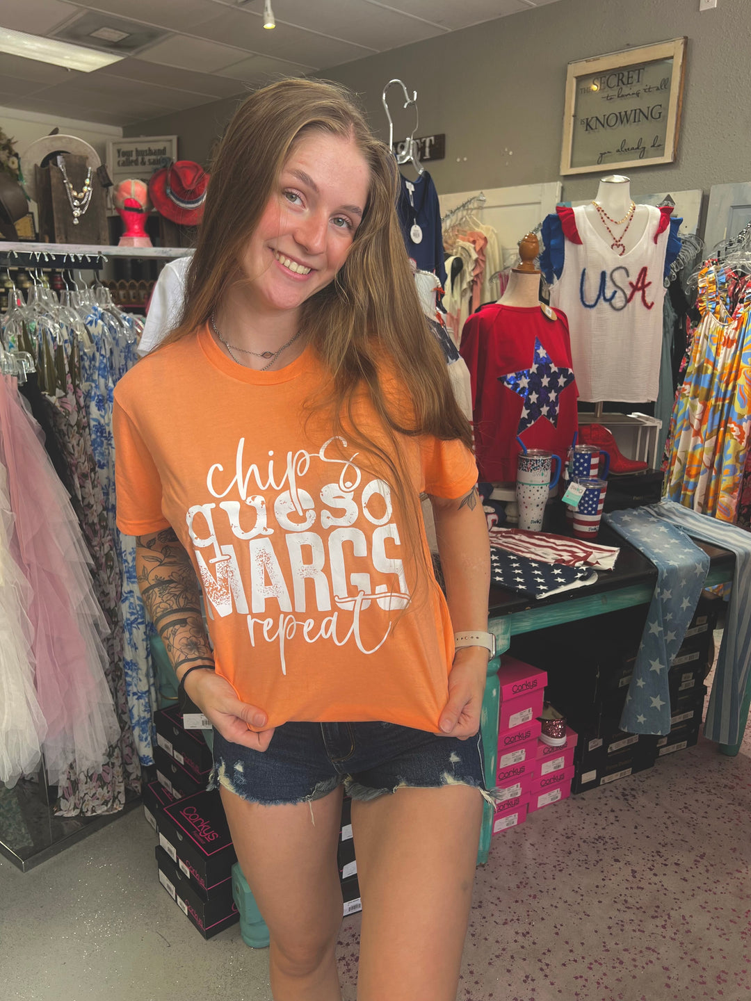 Chips, queso & margs tee