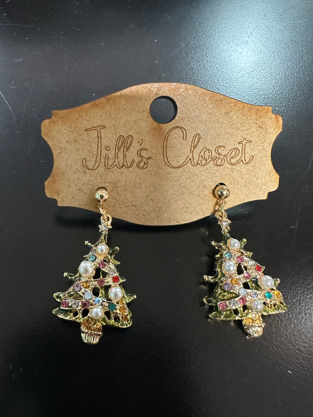 Bling Christmas Tree Earrings