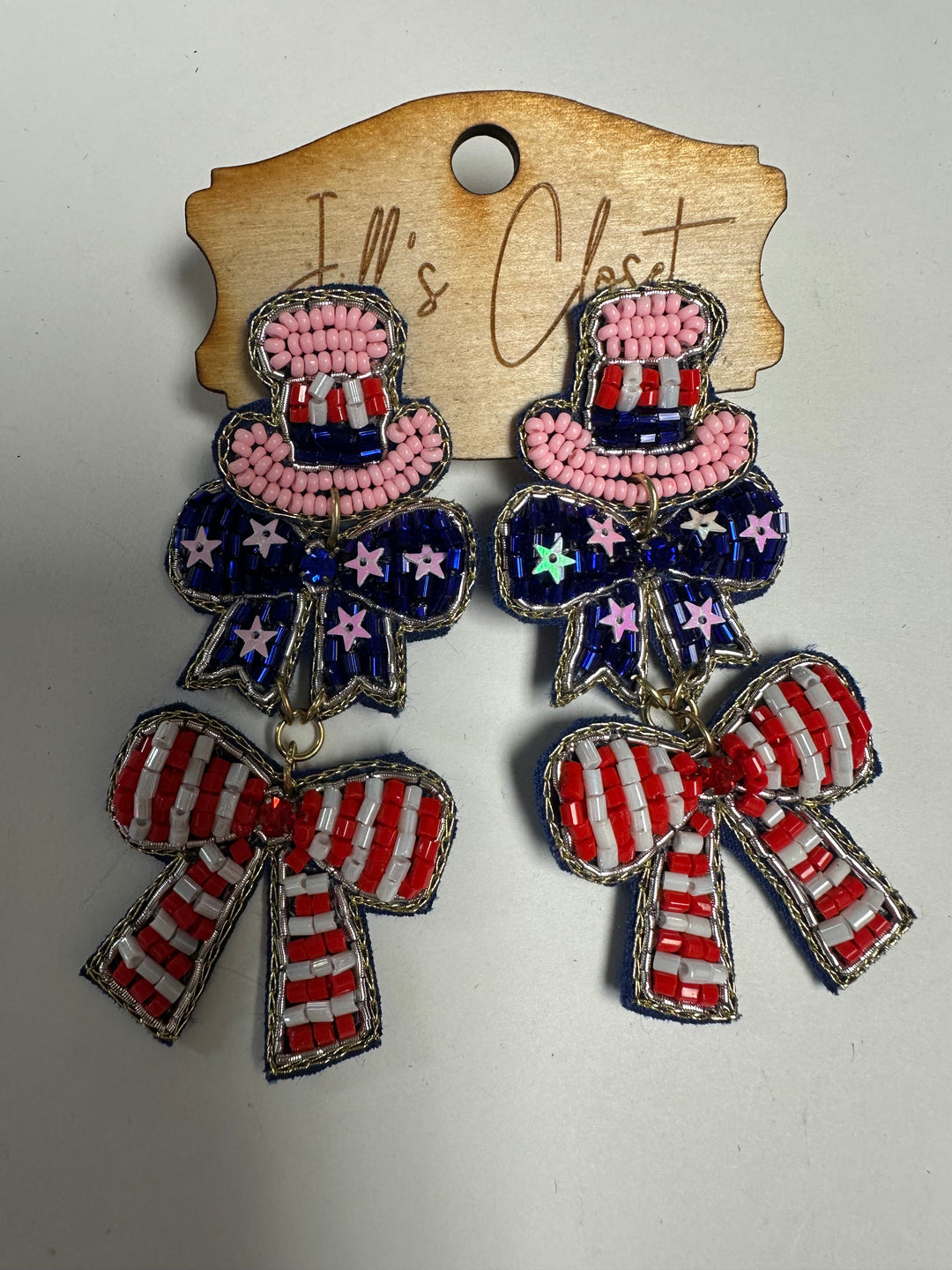 Beaded Patriotic Earrings