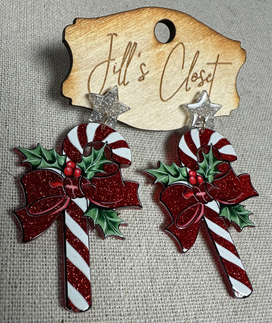 Candy Cane Stud Earrings