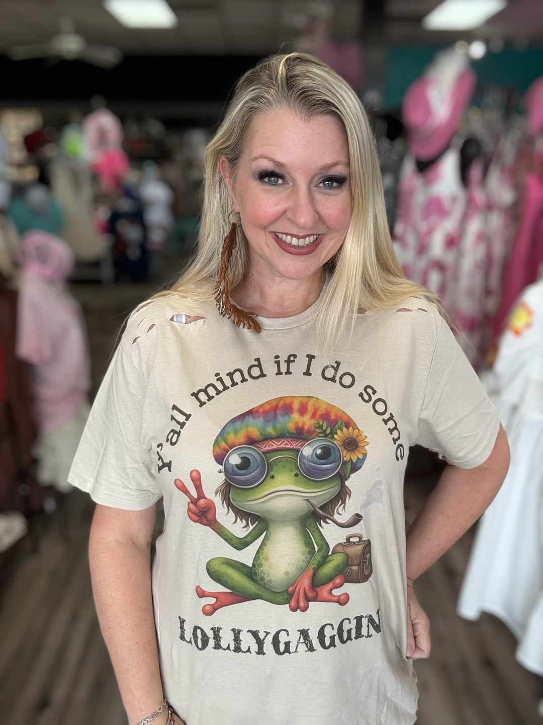 Lollygaggin Frog tee