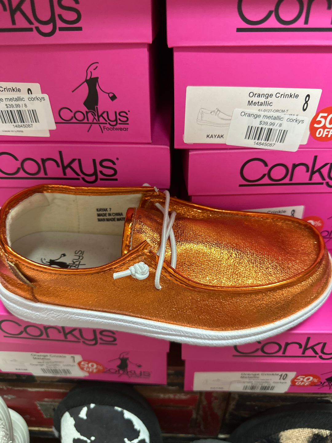 Orange metallic corkys