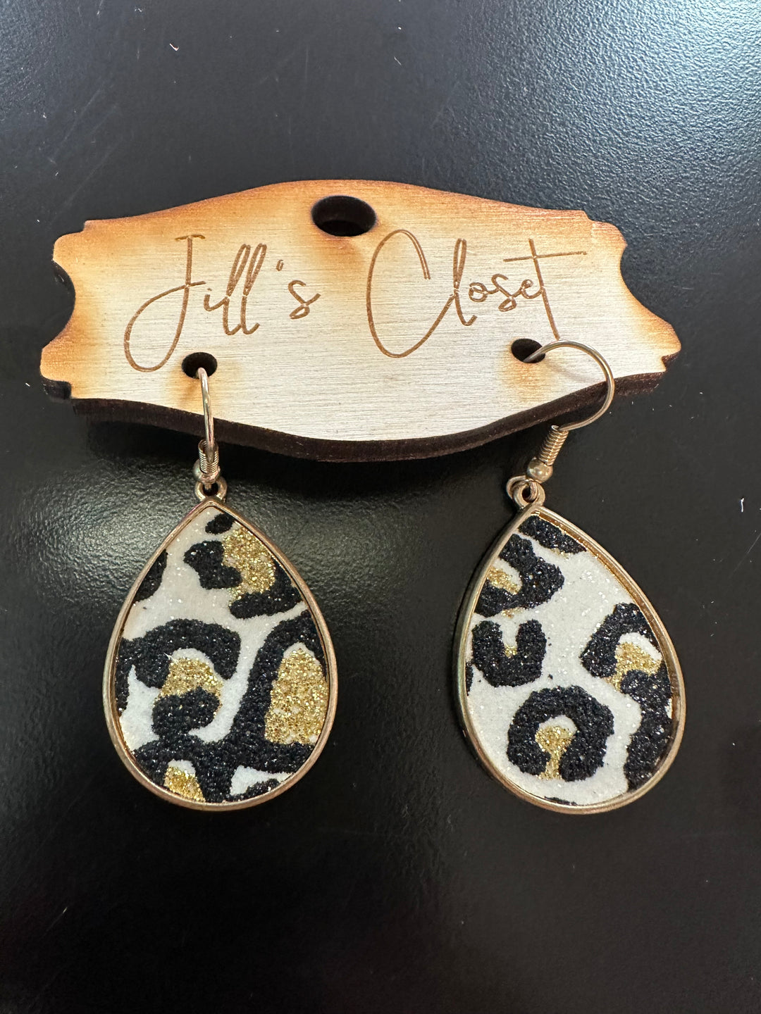 Lt Leopard Teardrop earrings