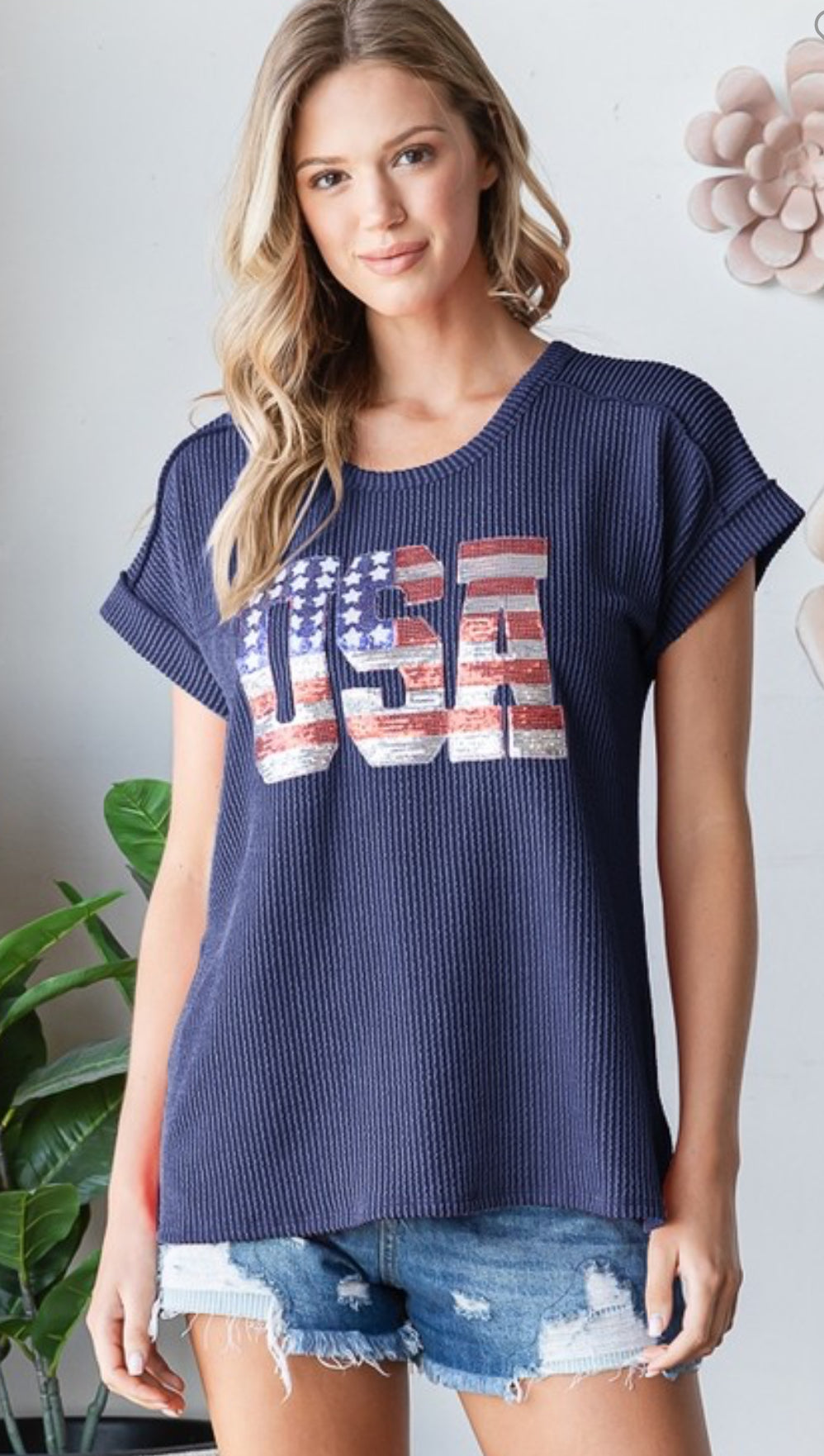 USA sequin Top
