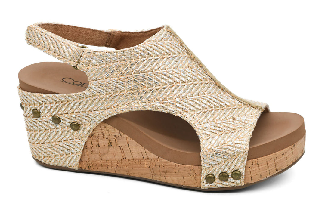 Corky’s Carley silver Raffia