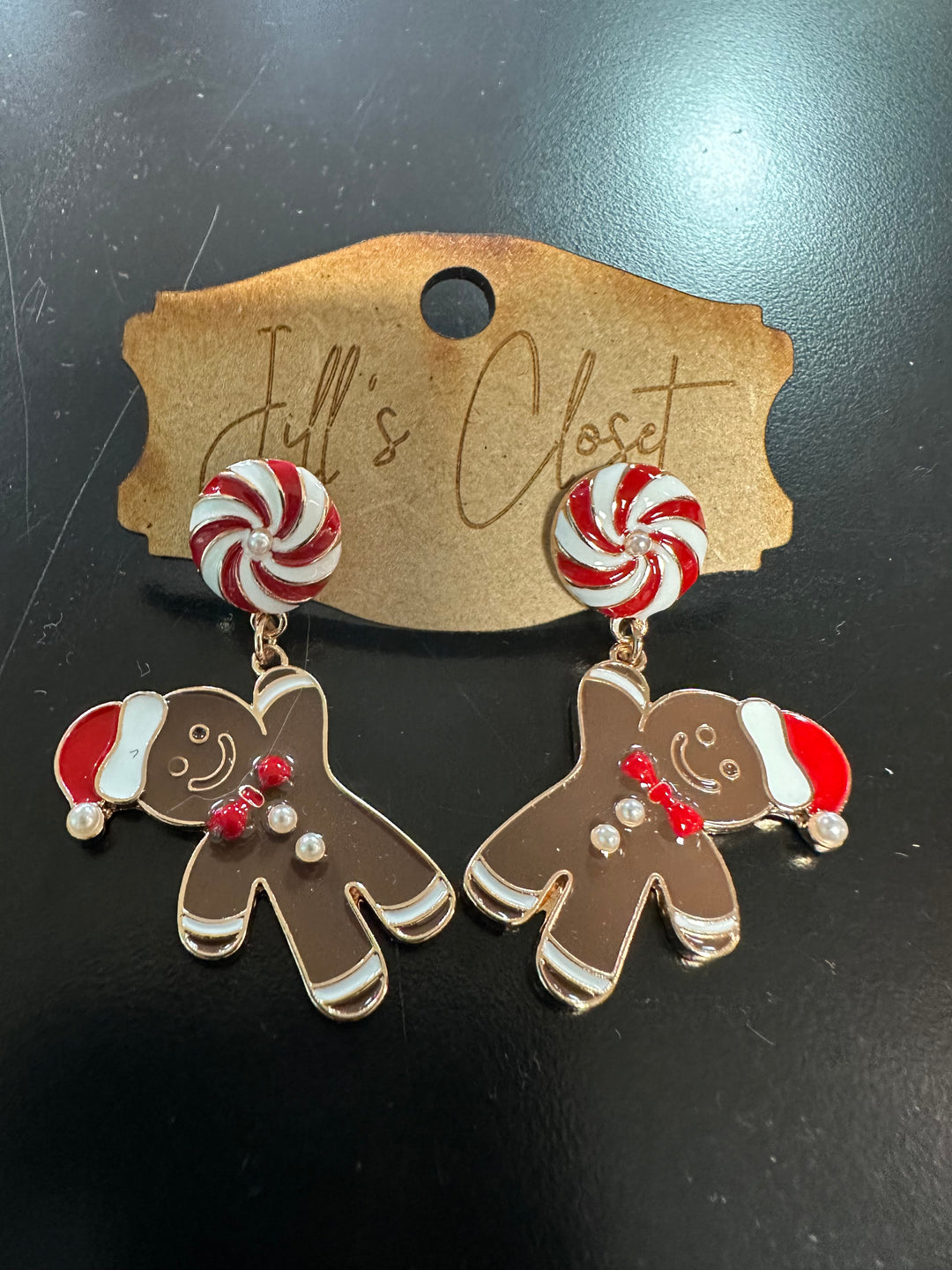 Gingerbread Santa Earrings