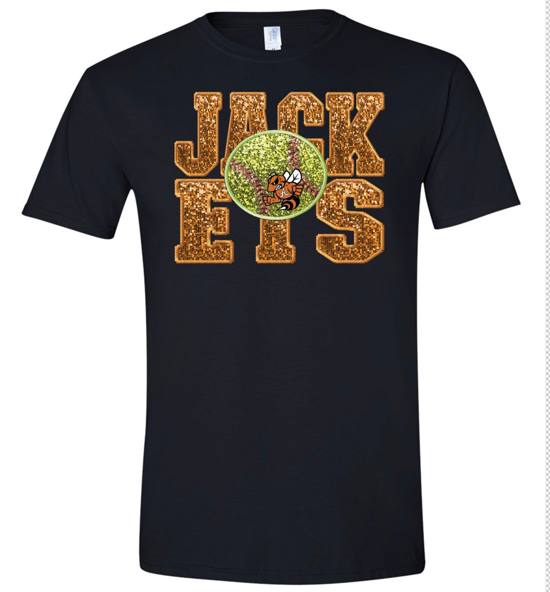 Jackets softball faux glitter tee