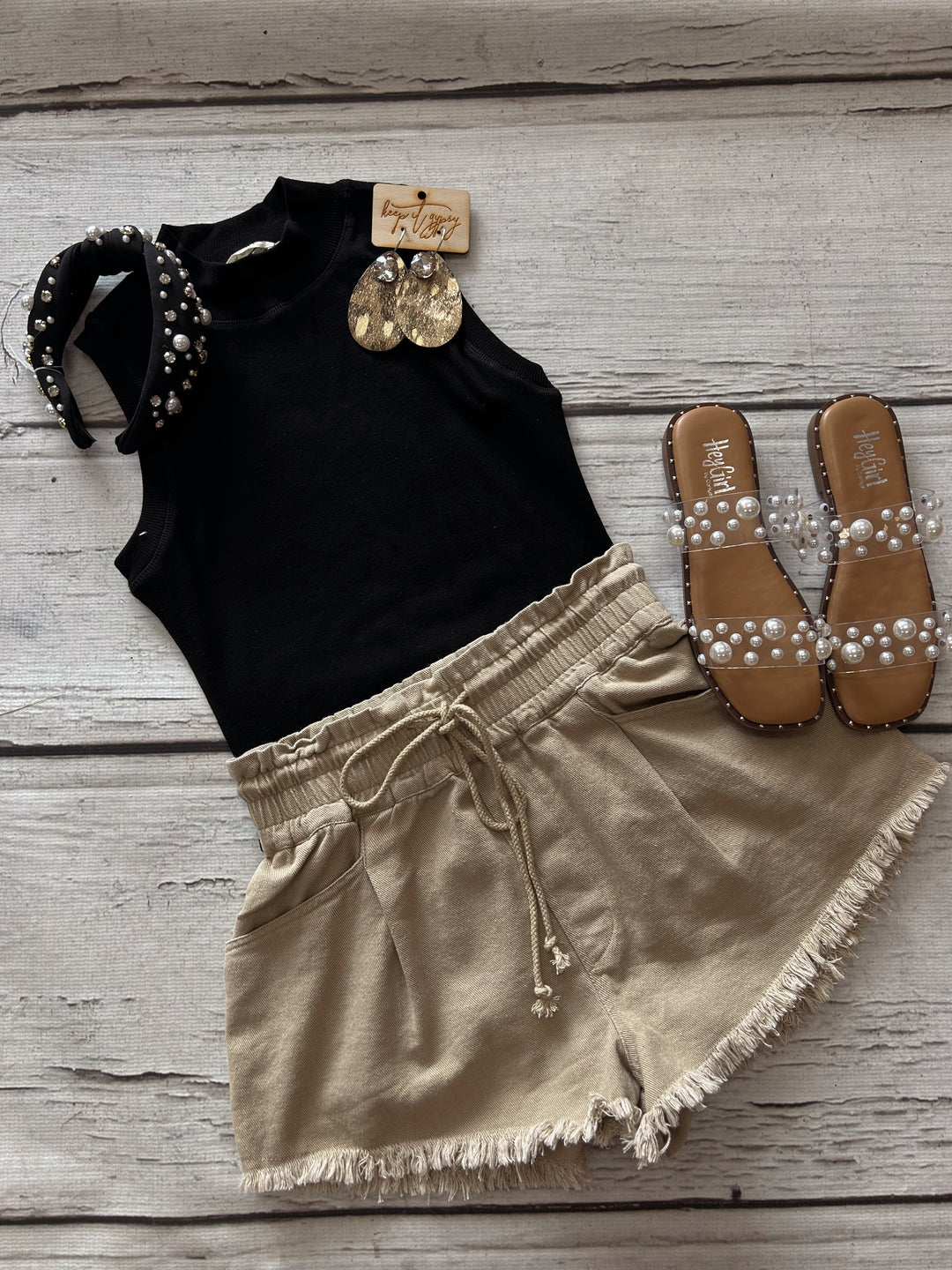 fringed hem shorts
