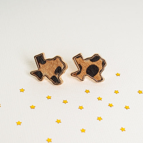 Texas cheetah print studs