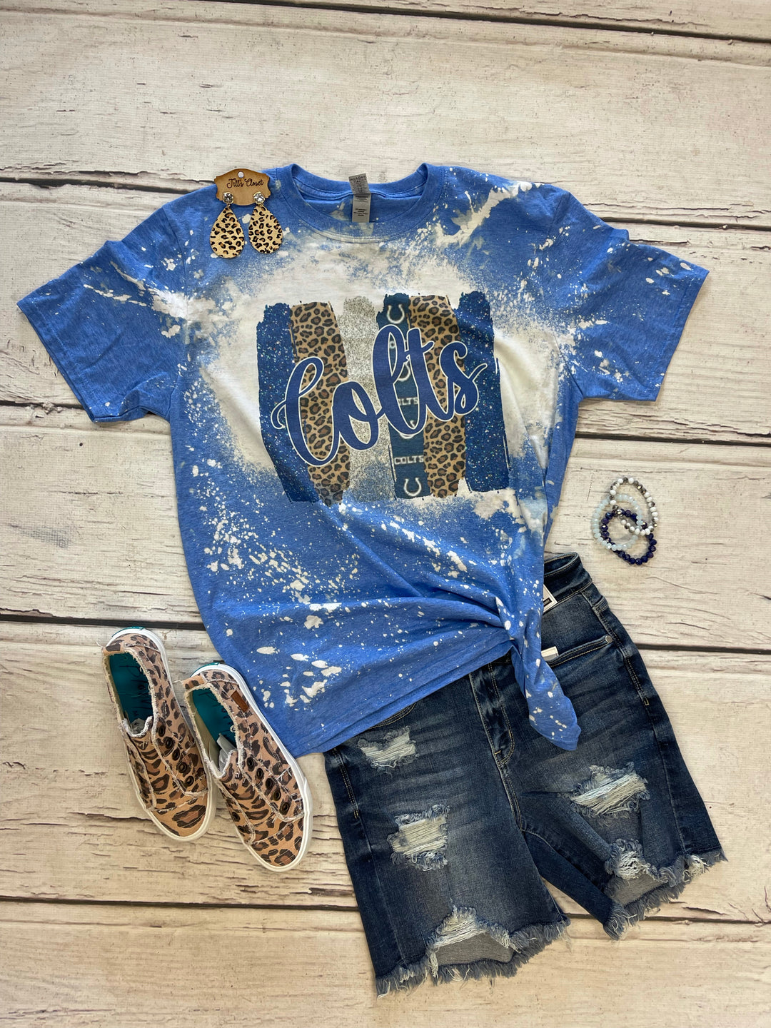 Bleached Colts Brush Stroke tee