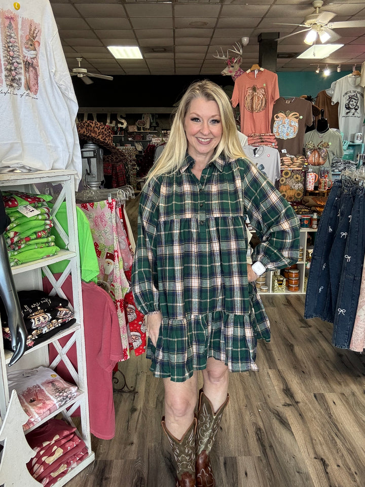 Cozy Flannel Plaid Dress