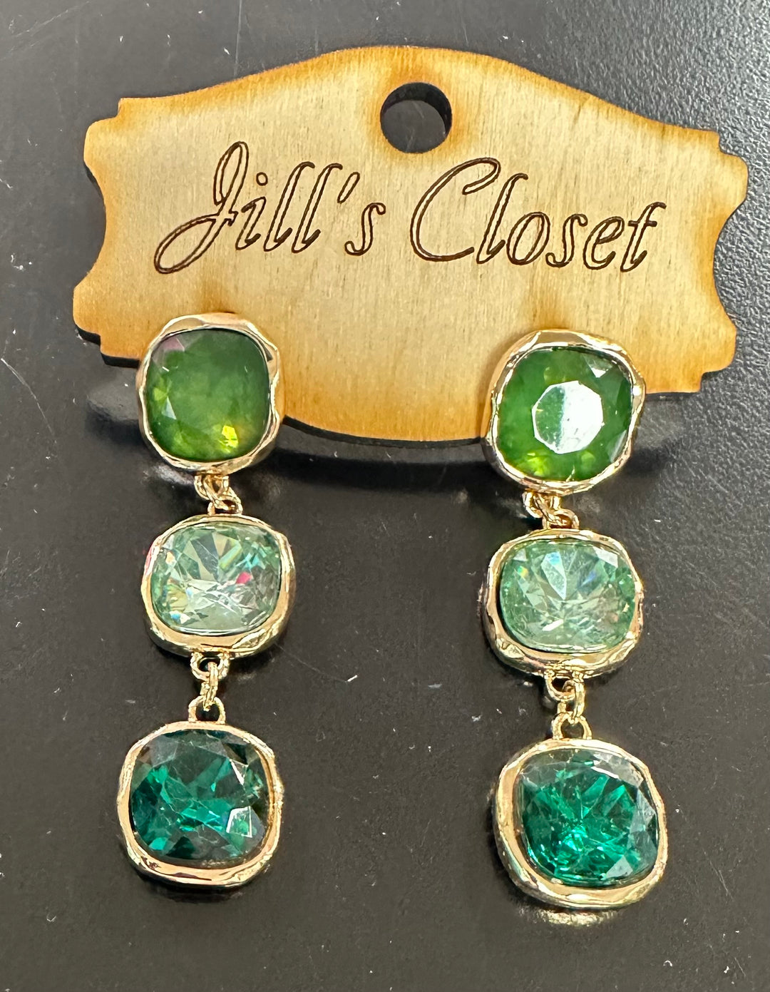 Triple Drop Rhinestone Stud Earrings