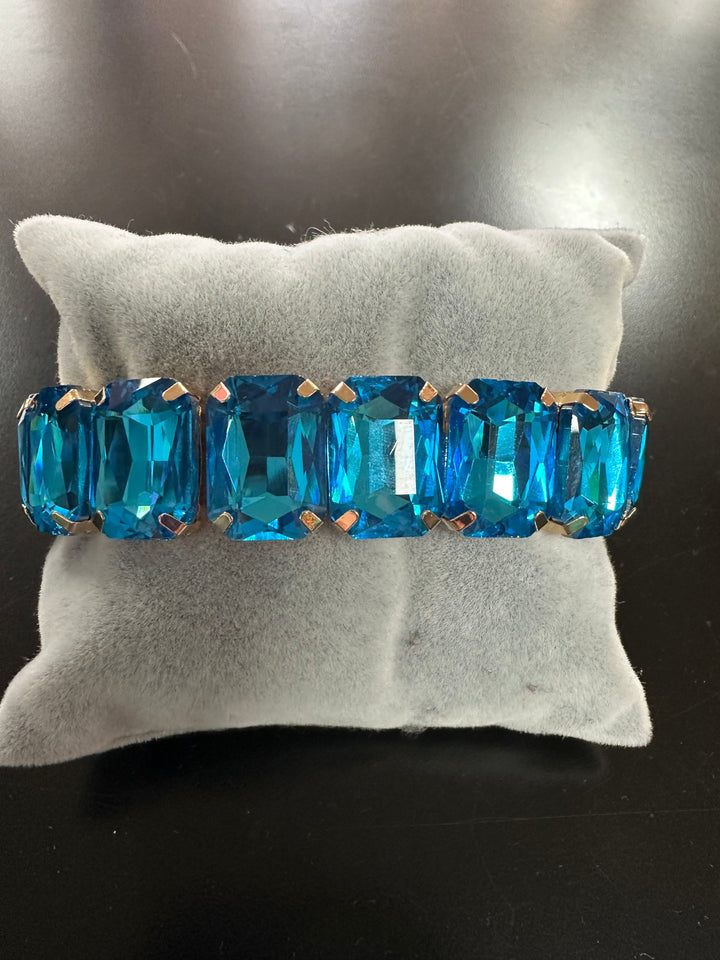 Rectangle Faceted Jeweltone Bracelet