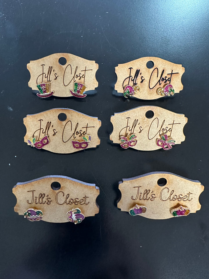 Mardi Gras Stud Earrings