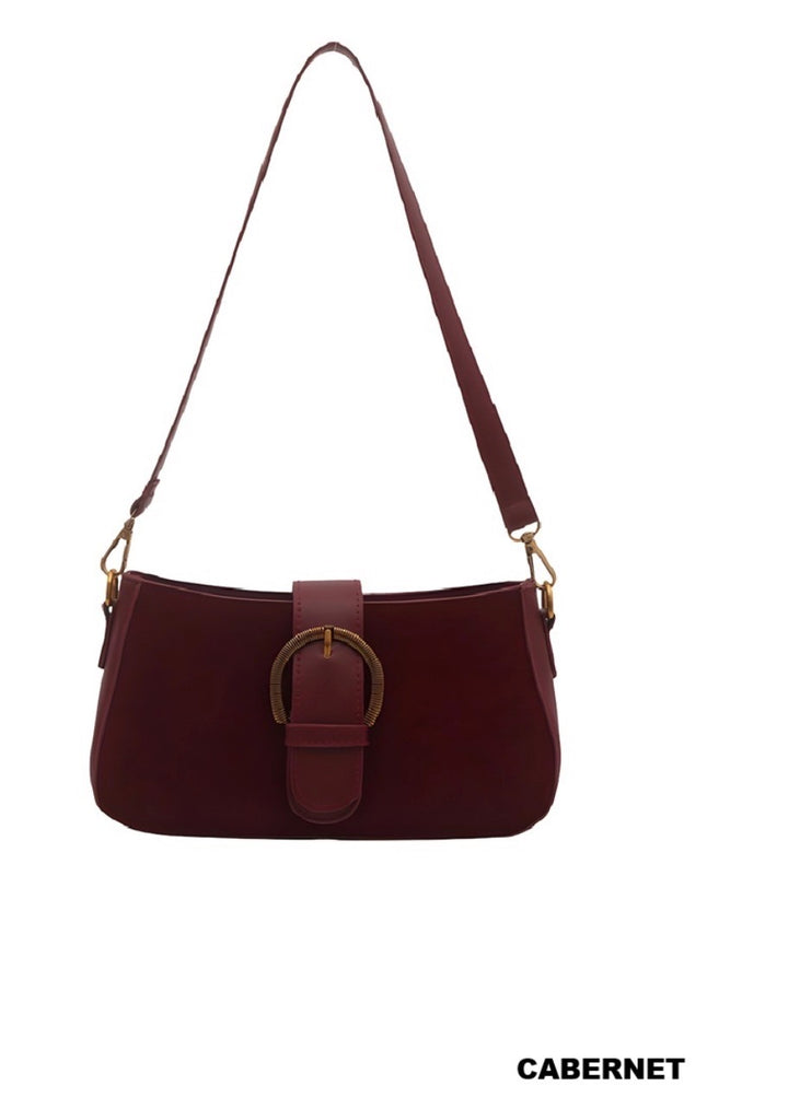 Faux Suede buckle Bag