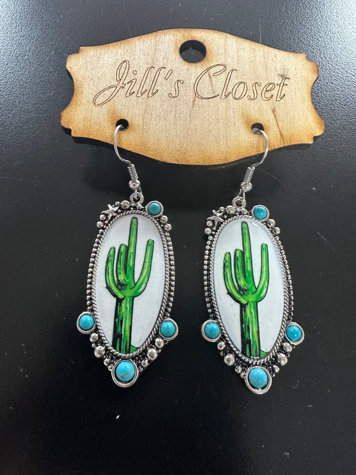 Cactus Fishhook Earrings