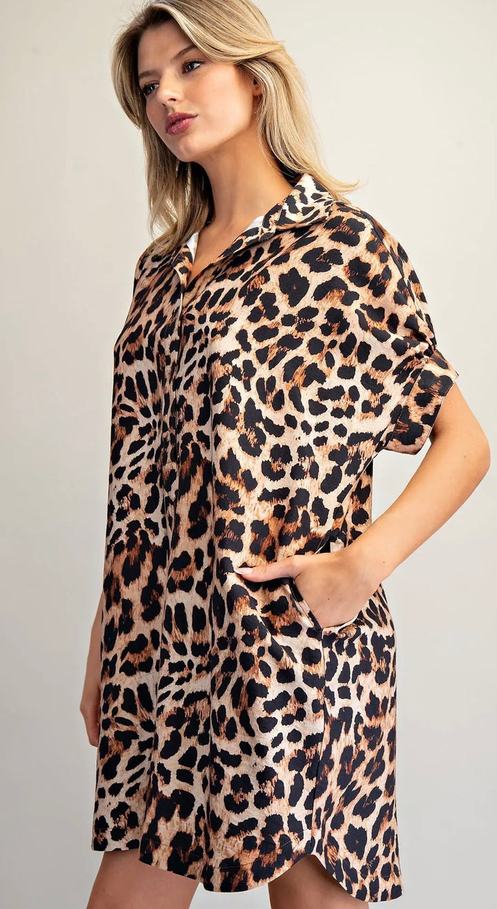 Leopard Shirt Dress