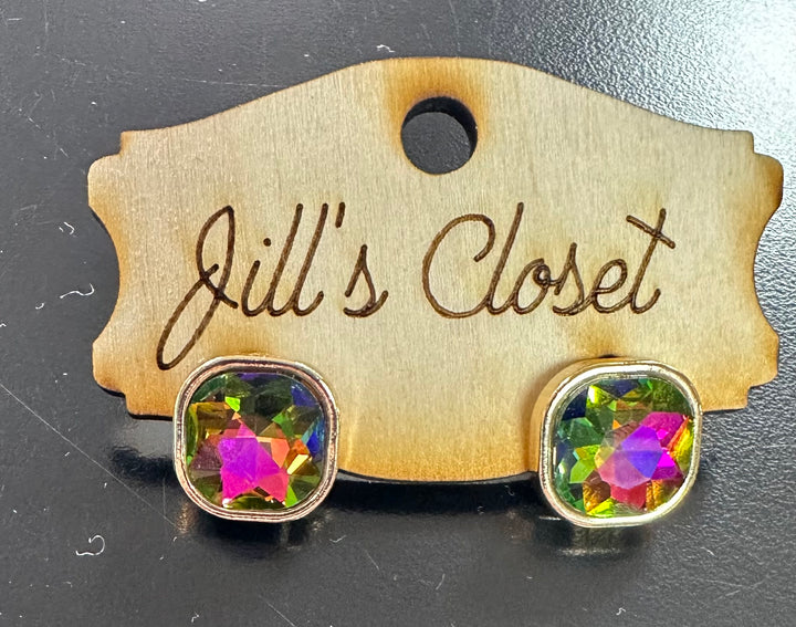 Square Stud Bling Earrings