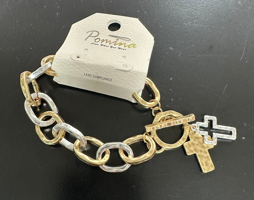 Heavy Link Cross Bracelet