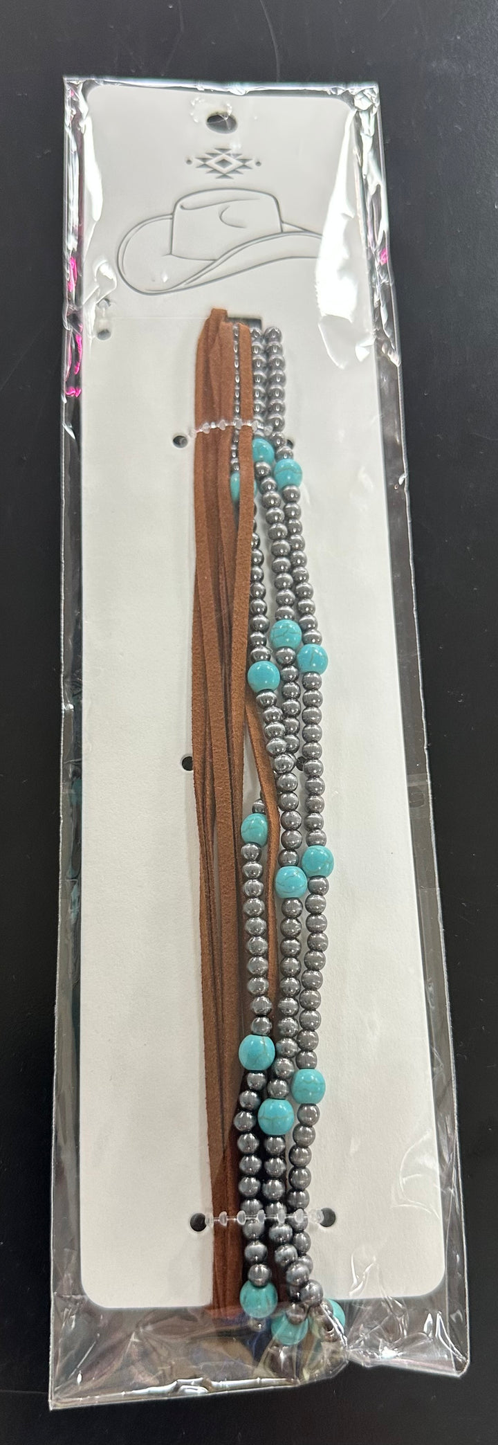 Silver Pearls & Turquoise Hatband