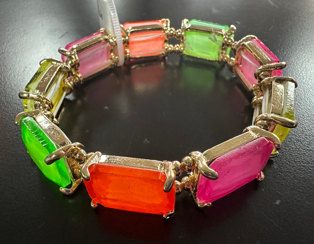 Sherbet Faceted Glass Bracelet