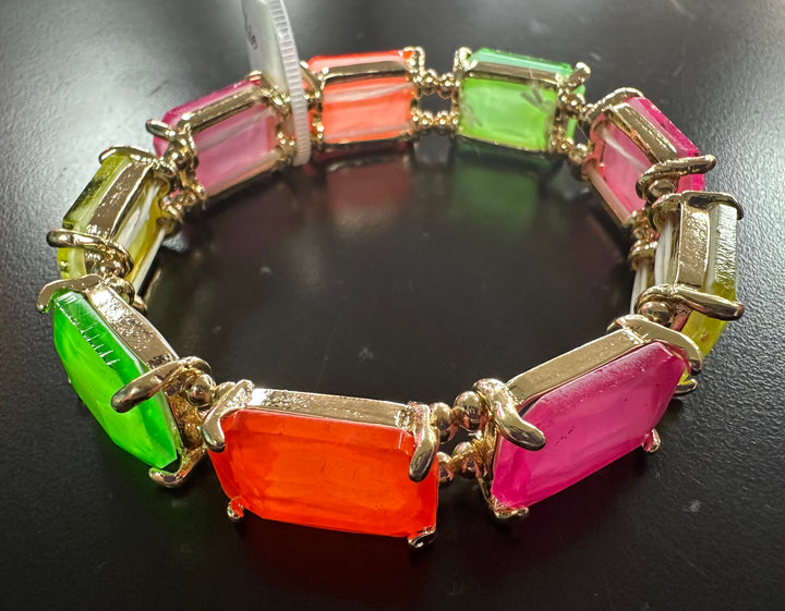 Sherbet Faceted Glass Bracelet