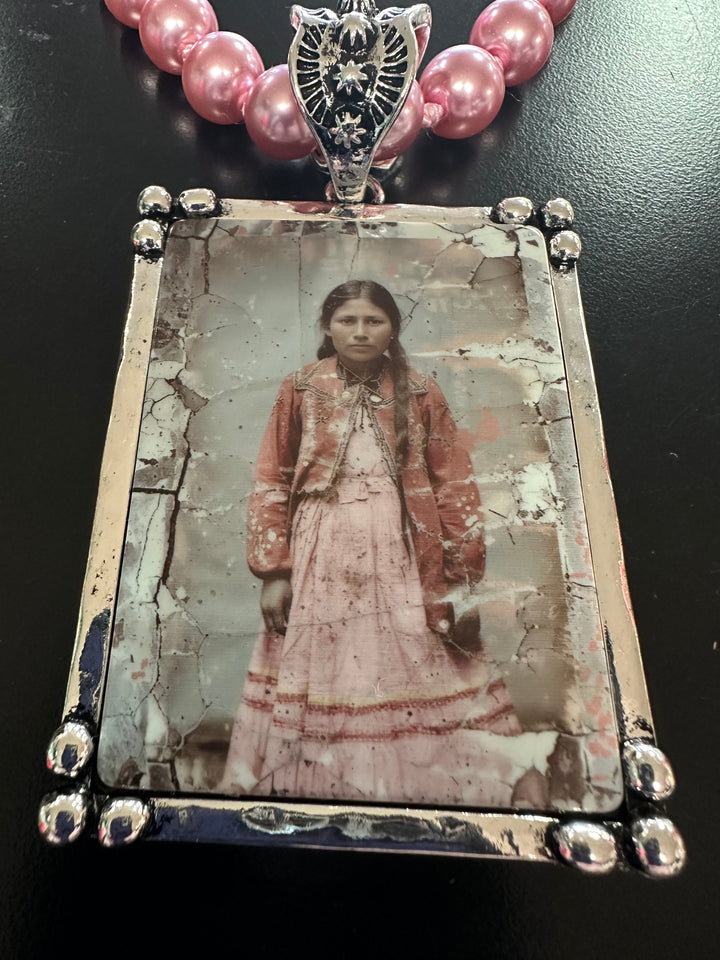 Western Photo Plaque Necklace