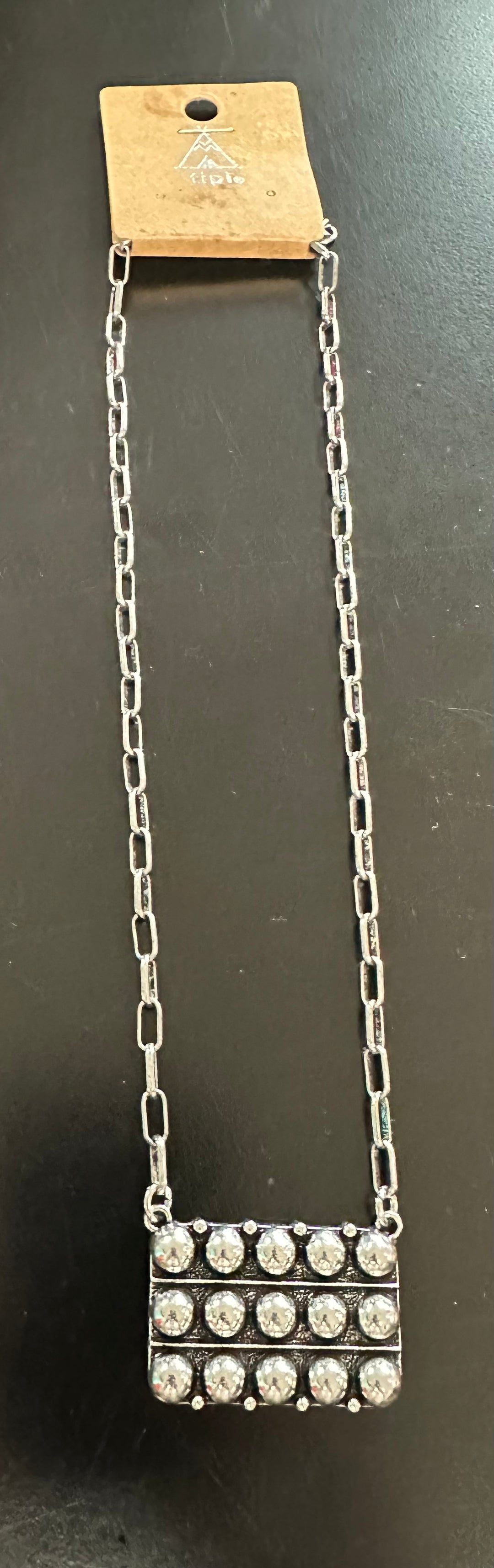 Rectangle Ball Necklace