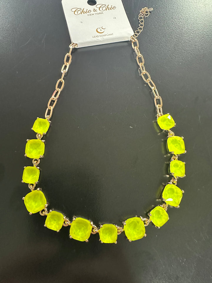Sherbet Faceted Stone Necklace