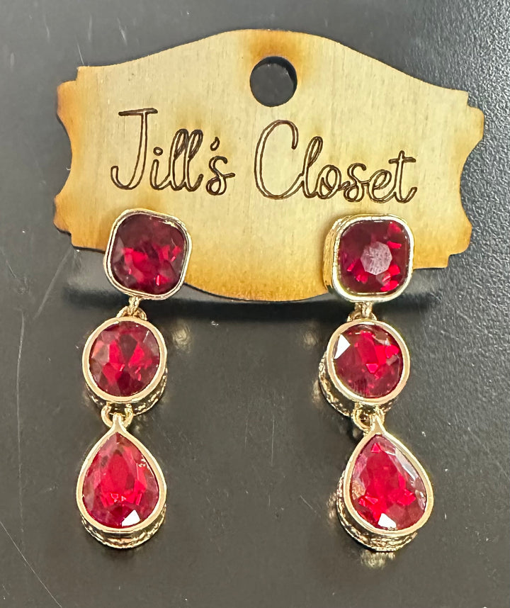 Triple stone Bling Earrings