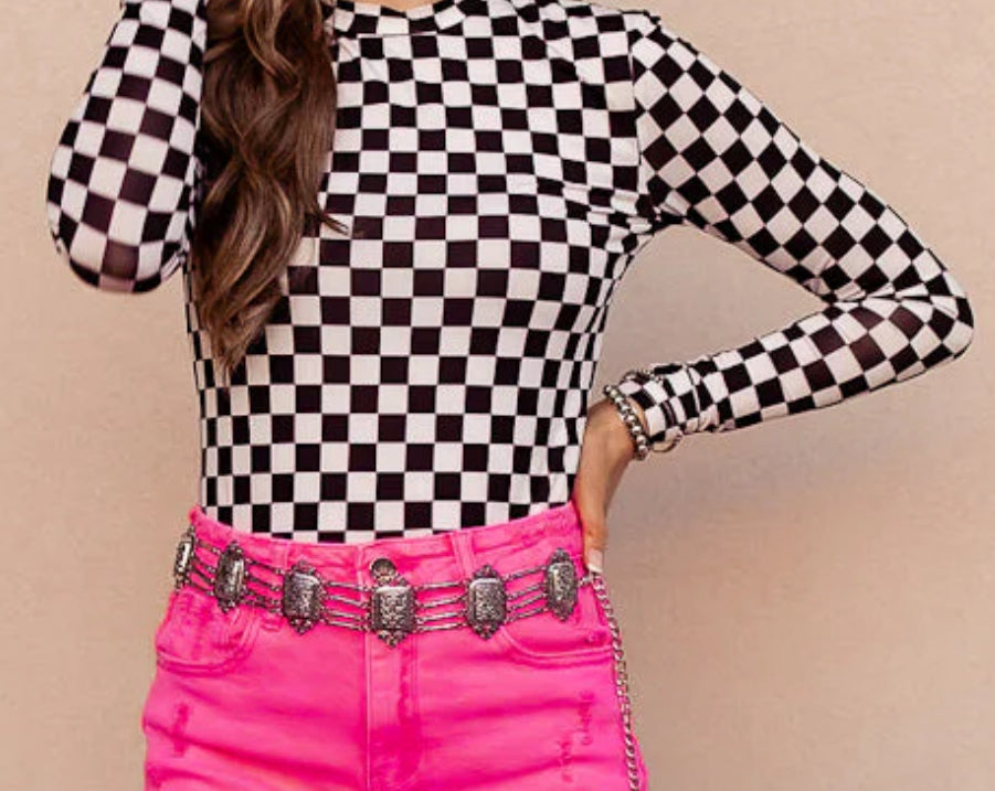 Checkered Flag Mesh top