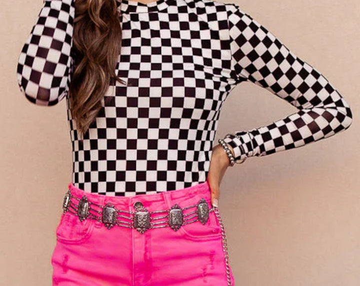 Checkered Flag Mesh top