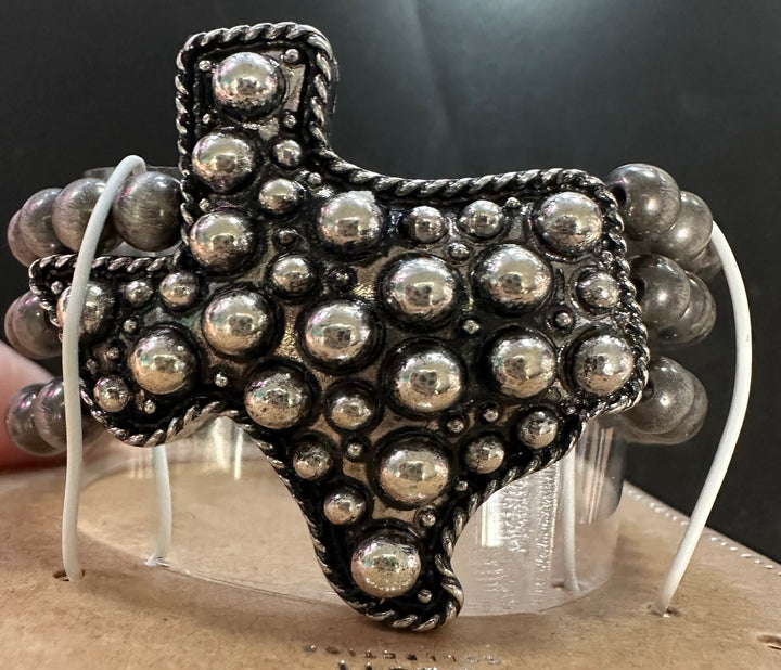 Silver Beads Texas Triple Bracelet