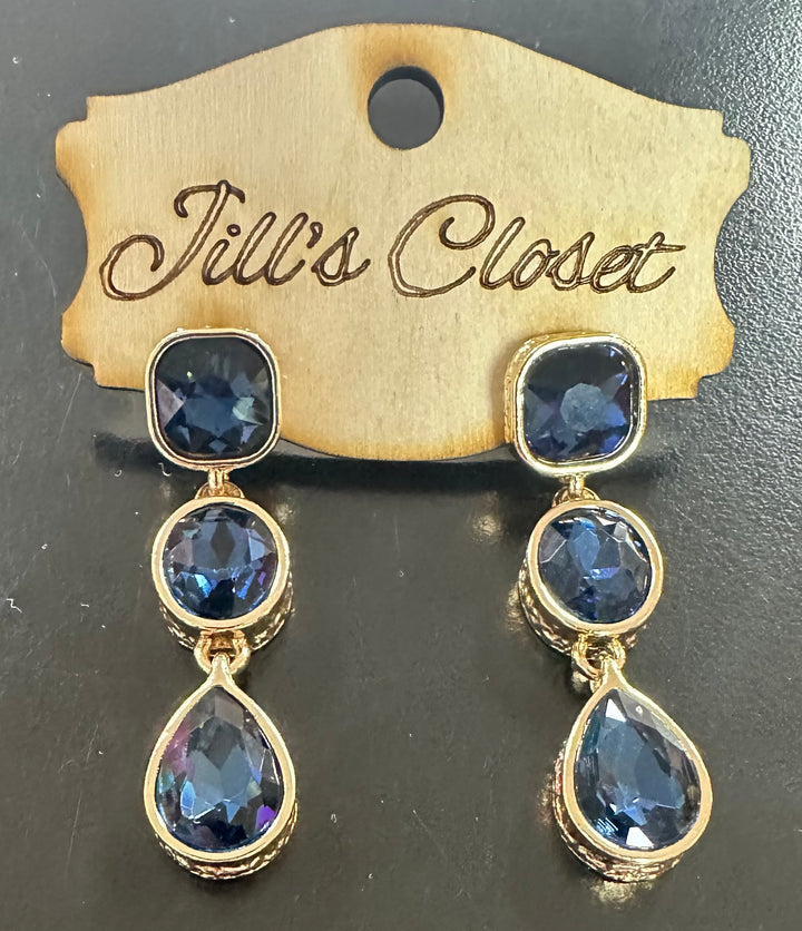 Triple stone Bling Earrings