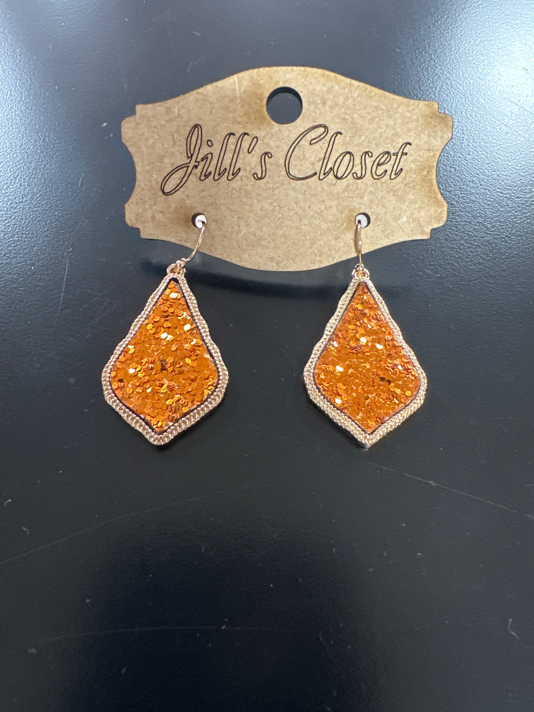 Lg Teardrop Glitter Earrings
