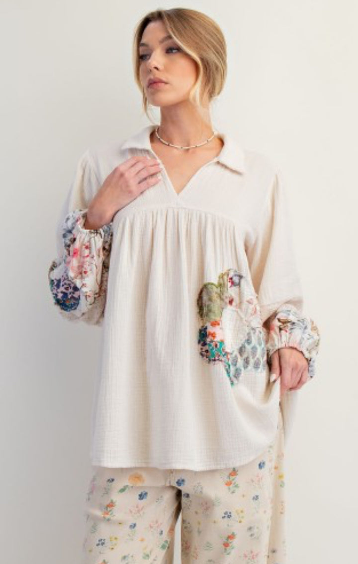 Boho Patchwork Blouse