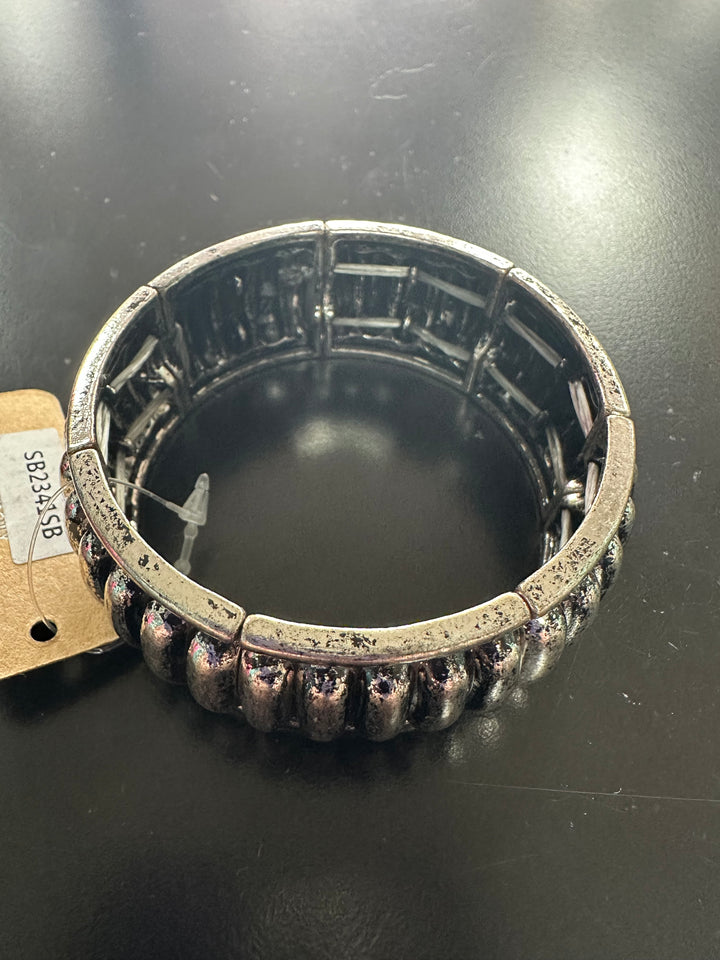 Wide Silver Bangle Bracelet