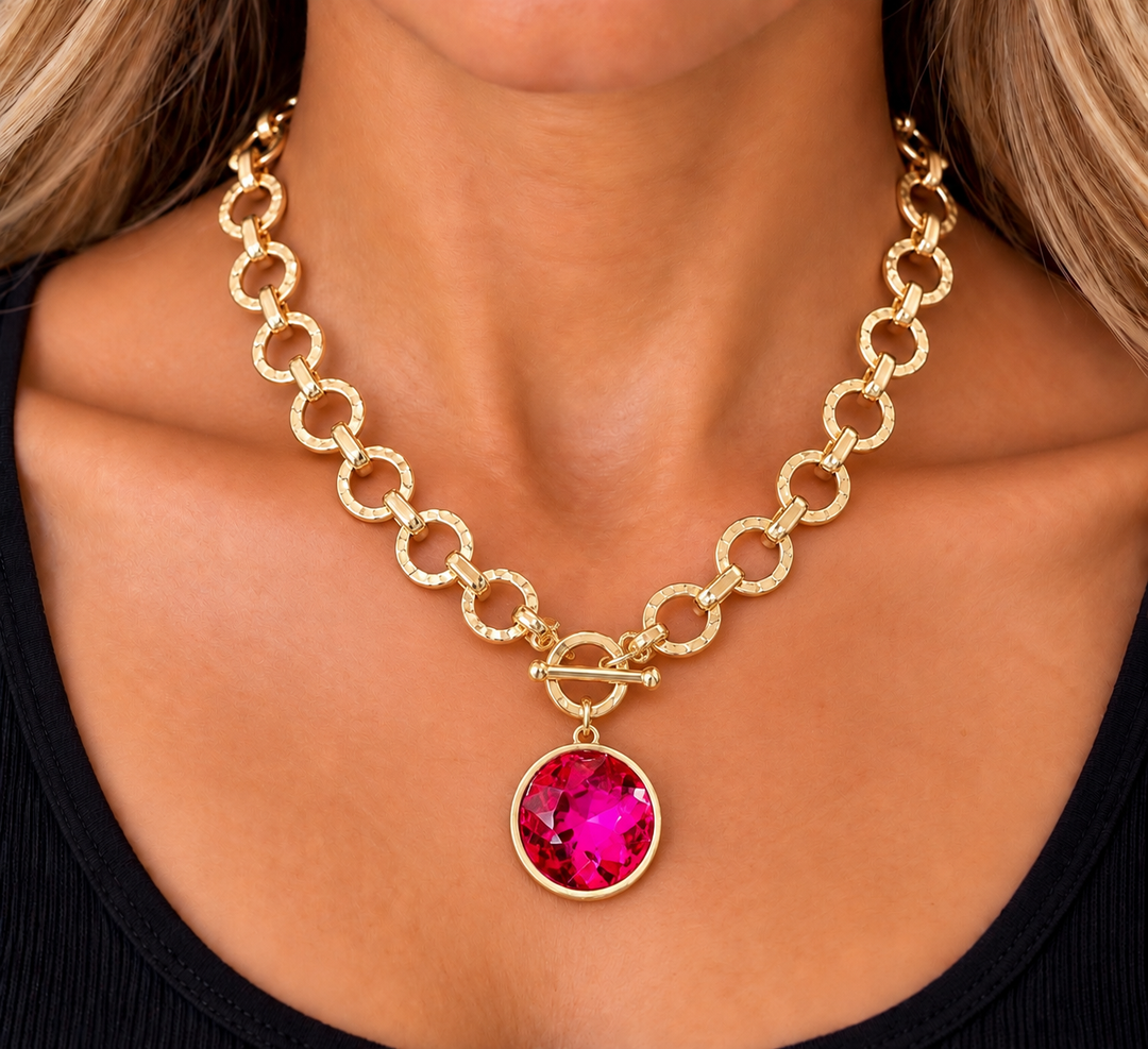 Grace’s Crystal Pendant Toggle Necklace